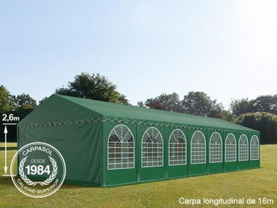 6x24m 2.6m Sides PVC Marquee / Party Tent w. Groundbar, dark green