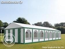 6x24m 2.6m Sides PVC Marquee / Party Tent w. Groundbar, green-white