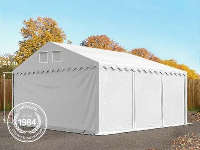 6x6m 2.6m Sides PVC Storage Tent / Shelter w. Groundbar, white