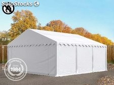 6x6m PVC Storage Tent / Shelter w. Groundbar, fire resistant white