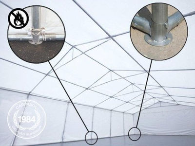 6x6m PVC Storage Tent / Shelter w. Groundbar, fire resistant white - Foto 3