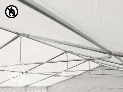 6x6m PVC Storage Tent / Shelter w. Groundbar, fire resistant white - Foto 5