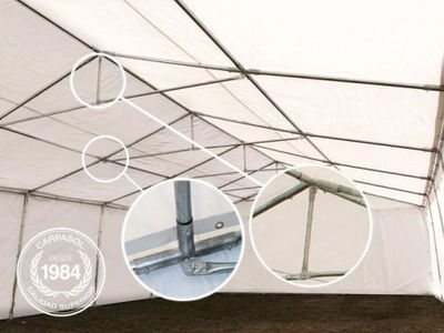 6x6m PVC Storage Tent / Shelter w. Groundbar, white - Foto 4