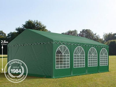 6x8m 2.6m Sides PVC Marquee / Party Tent w. Groundbar, dark green
