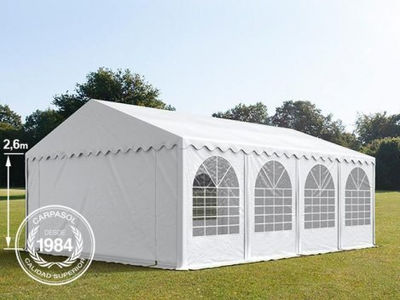 6x8m 2.6m Sides PVC Marquee / Party Tent w. Groundbar, white