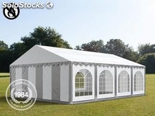 6x8m PVC Marquee / Party Tent w. Groundbar, fire resistant grey-white