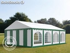 6x8m PVC Marquee / Party Tent w. Groundbar, green-white