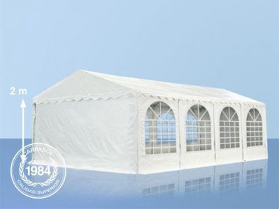 6x8m PVC Marquee / Party Tent w. Groundbar, white