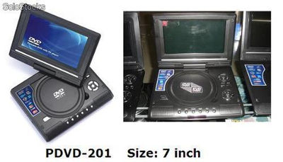 7 pulgadas reproductor portátil de dvd con función de tv juegos copia