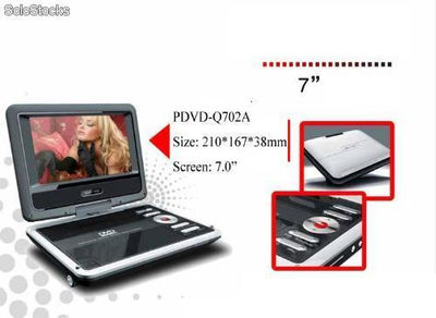 7&amp;quot;reproductor portátil de DVD con función TV, puerto USB,3-en-1 lector de tarje - Foto 2