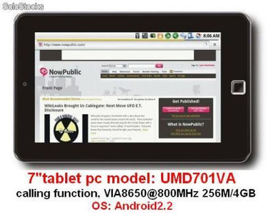 7&quot;tablets pc mid umd android2.2 aufrufenden Funktion wm8650 256m 4g wifi Kamera