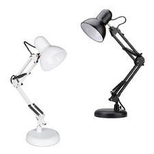72507 Lámpara de escritorio de metal 2 en 1 con brazo flexible y pinza Blanco