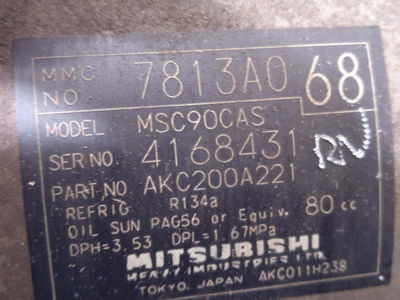 7334079 compresor aire acondicionado / 7813A068 / para mitsubishi outlander (CW0 - Foto 5