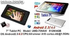7pul tabletas pc mid umd android4.0 y 2.3 boxchip a10 1.5Ghz 512m 4g capacitiva