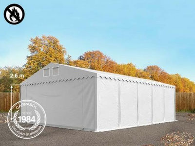 7x10m 2.6m Sides PVC Storage Tent / Shelter w. Groundbar, fire resistant white
