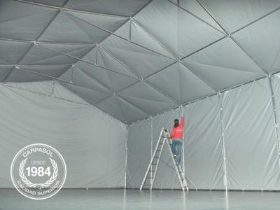 7x10m 2.6m Sides PVC Storage Tent / Shelter w. Groundbar, fire resistant white - Foto 3