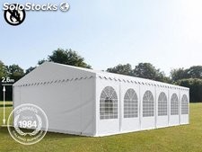7x12m 2.6m Sides PVC Marquee / Party Tent w. Groundbar, fire resistant white