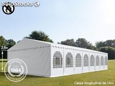 7x22m 2.6m Sides PVC Marquee / Party Tent w. Groundbar, fire resistant white