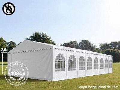 7x24m 2.6m Sides PVC Marquee / Party Tent w. Groundbar, fire resistant white