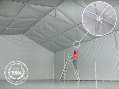 7x24m 2.6m Sides PVC Storage Tent / Shelter w. Groundbar, white - Foto 3