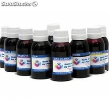 8 botellas 250 ml. tinta pigmentada para cartucho Hp 38