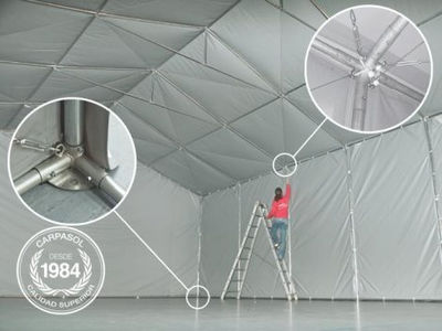 8x24m 3m Sides PVC Storage Tent / Shelter w. Groundbar, grey - Foto 3