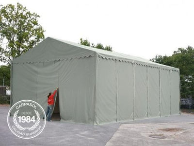 8x8m 4m Sides PVC Storage Tent / Shelter w. Groundbar, grey - Foto 2