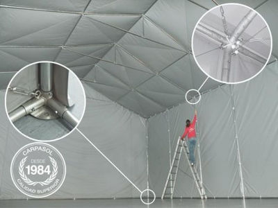 8x8m 4m Sides PVC Storage Tent / Shelter w. Groundbar, grey - Foto 4