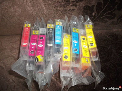 9 Tuszy do drukarki Canon CC-521,czarny, żółty, czerwony.niebieski
