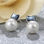 925 silver earrings created with Swarovski® crystal and natural pearl. - Zdjęcie 2