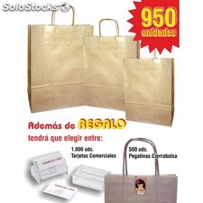 950 sacos de papel kraft personalizados e 1000 cartões de visita