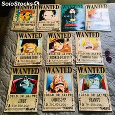 9x Autocollants (Stickers) Wanted One Piece Mugiwara // Shichibukai // Supernova