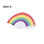 Abanico Rainbow con tela multicolor y varillas blancas - 1