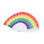Abanico Rainbow con tela multicolor y varillas blancas - Foto 2