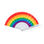 Abanico Rainbow con tela multicolor y varillas blancas - Foto 4