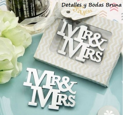 Abrebotellas Mr y Mrs. Abridor Mr y Mrs detalles hombre boda baratos