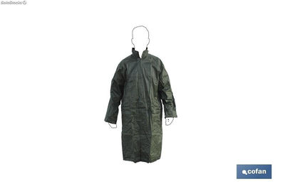 Abrigo de Lluvia | Color Verde | Fabricado en Poliéster y PVC | Costuras