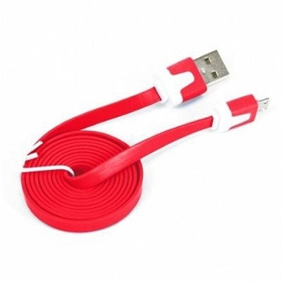 Accesorio omega Cable plano microUSB-usb 2.0 tablet 1M Rojo