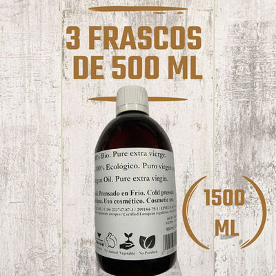Aceite de argán biológico 1500 ml, 100% puro extra virgen prensado en frio