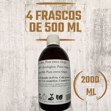Aceite de argán biológico 2000 ml, 100% puro extra virgen prensado en frio