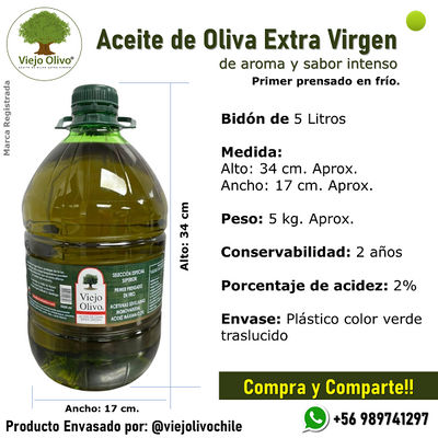 Aceite de oliva extra virgen viejo olivo de sabor y aroma intenso