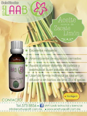 Aceite Esencial de Zacate Limón &amp;quot;Cymbopogon Citratus&amp;quot; 10 ml - Foto 2