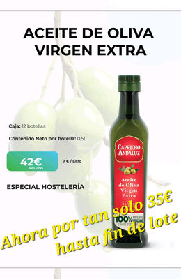 Botella Cristal 250ml Aceite Oliva Virgen Extra - Capricho Andaluz