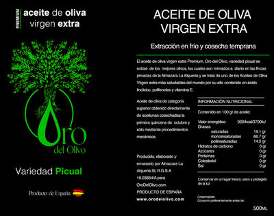 Aceite Oliva Virgen Extra Premium Picual | 1 x 500 ML - Foto 2