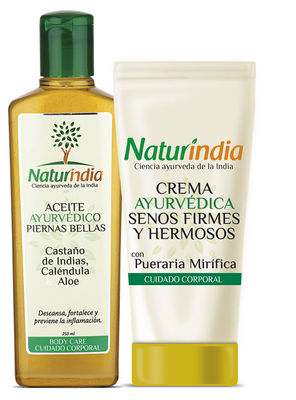 Aceite para Piernas Cansadas + Crema Reafirmante Senos, Naturindia