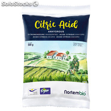 Ácido Cítrico NortemBio 500 g. Polvo Anhidro. Certificación Ecológica.