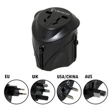 Adaptador universal de viaje 110-220V. Válido para más de 150 paises