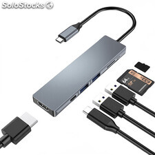 Adattatore 7in1 hub usb-c hdmi 4K sd Macbook Pro / Air H4