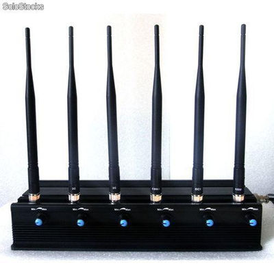 Adjustable 15w 3g/4g High Power Cell phone Jammer with 6 Powerful Antenna