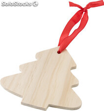 Adorno navideño forma de árbol de Navidad de madera